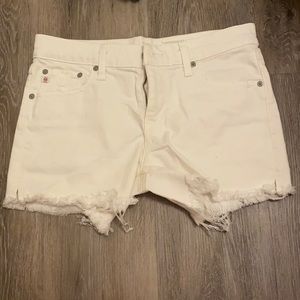 Cute cutoff AG white jean shorts